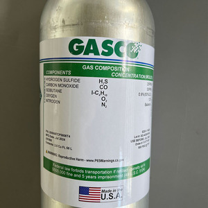 ถังแก๊สสอบเทียบ Gasco ขนาด 58 ลิตร สำหรับ H2S CO O2 N2 สูตรมาตรฐาน สำหรับเครื่องวิเคราะห์ก๊าซ - Product Image 1