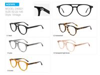Kacamata Model 240021 aviasi asetat bingkai optik antik asetat bingkai logo kustom kacamata Retro stok tersedia