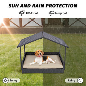 SUREWALHOME Casa de mimbre para perros Cama elevada para perros con dosel Cama grande para perros elevada con refrigeración - Product Image 4