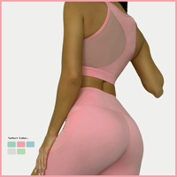 Vêtements de sport actifs de haute qualité pour femmes Gym Fitness Yoga Shorts Ensembles Logo personnalisé Mesh Splicing Design Femmes Yoga Set