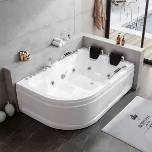 Nieuwe Ontwerp Indoor Hoek Whirlpool Bad Acryl Massage Badkuipen Voor 2 Volwassenen Met Kussen En Massage Jets In Badkamer