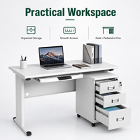 Bureau d'ordinateur multifonctionnel en métal au design minimaliste et moderne pour usage commercial, idéal pour les écoles et les immeubles de bureaux