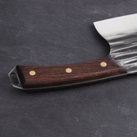 Couteau à découper à tête ronde forgé à l'ancienne de 6,5'' avec manche en bois de wengé en stock et couteau de cuisine de haute qualité
