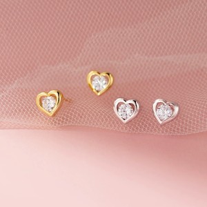 Bijoux de mode en <span class=keywords><strong>argent</strong></span> sterling 925, petites boucles <span class=keywords><strong>d</strong></span>'oreilles en zircon en forme de cœur pour filles, jolies boucles <span class=keywords><strong>d</strong></span>'oreilles pour enfants, bijoux de perçage, vente en gros - Product Image 1