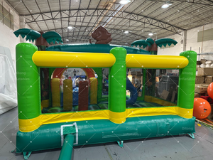 Château <span class=keywords><strong>gonflable</strong></span> commercial Jungle Monkey avec toboggan et piscine à balles, maison de saut <span class=keywords><strong>gonflable</strong></span> pour fête d'anniversaire en plein air - Product Image 5