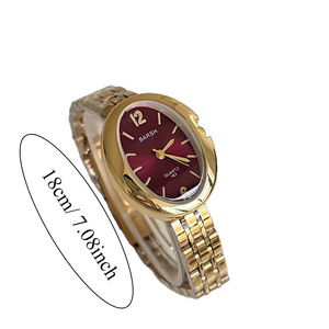 Reloj de Pulsera Vintage, Exquisito Reloj Dorado, Reloj de Cuarzo Ovalado de Moda de Lujo Ligero, Joyería para Mujeres y Niñas, Regalo de Verano - Product Image 3