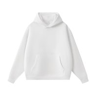 Sans logo ni étiquettes, stock et services OEM/ODM disponibles. Sweat à capuche en coton liquide 400g, uni, avec poche, anti-plis, coupe ample rétro pour homme