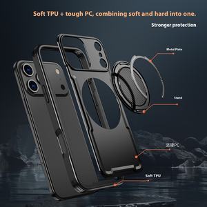 Étui de luxe anti-chute pour <span class=keywords><strong>iPhone</strong></span> 17 Pro avec poignée de téléphone et amortissement rotatif Film d'objectif de support magnétique pour Amazon Exclusive - Product Image 3