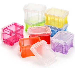 سطح مكتب صغير من البلاستيك الشفاف "X" <span class=keywords><strong>2</strong></span> "، حاوية منظم قابلة للتكديس مع غطاء - Product Image 3