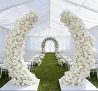 Arche de mariage élégante en forme de lune blanche de 8 pieds, faite à la main par IFG, décoration florale pour Noël et la rentrée scolaire