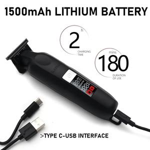 เครื่องตัดผมไร้สาย Kemei 2284 Zero Gapped สำหรับช่างตัดผมมืออาชีพ เครื่องตัดผมชาย ตัดแต่งทรงผม ชาร์จไฟได้ - Product Image 5