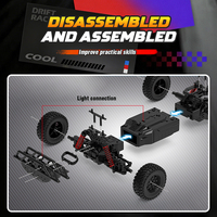 Kit de Coche RC a Escala 1/12 para Ensamblar, Camioneta Todoterreno de Alta Velocidad 2.4G con Control Remoto y Localizador, Coche de Carreras RC