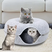 Nouveau design, lit tunnel pour chat en feutre, couleur personnalisée, 2 ouvertures, cachette-nid pour le divertissement des chats d'intérieur