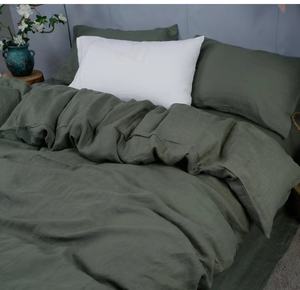 Parure de lit en coton délavé, couleur unie, style <span class=keywords><strong>français</strong></span>, tailles et couleurs personnalisées - Product Image 3