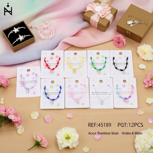 PULSERA Pulsera de Acero Inoxidable Plateado con Nudo de Siete Estrellas, Pulseras de Moda Hechas a Mano, 12 Piezas - Product Image 2