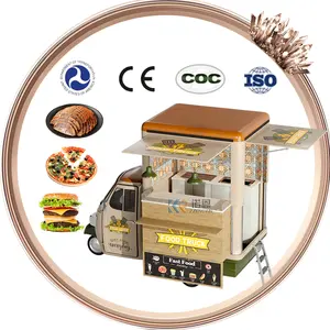 CE DOT Certified Fast Food Cart Mobile Food Electric Tricycle Tricycle Food Shop for Sell Europe