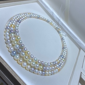 Collar de Perlas Pequeñas de Agua Dulce con Baño de Oro de 14K para Mujer, Estilo Simple con Fuerte Brillo, Cadena para Clavícula - Product Image 5