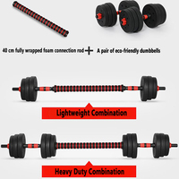 Mancuernas de Cemento para Gimnasio y Hogar, Equipo de Fitness, 10kg, 15kg, 20kg, 30kg, 40kg, 50kg, Juego de Mancuernas Ajustables, Barra de Pesas