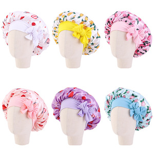 <span class=keywords><strong>Bonnet</strong></span> en satin personnalisé avec liens, mignon, pour enfants, idéal pour dormir, le ski ou le cyclisme, protège-cheveux - Product Image 4
