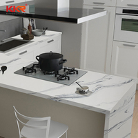 KKR haut de gamme personnaliser pierre artificielle Texture de marbre Surface solide vanité Top comptoir de cuisine
