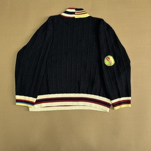 <b>Mens</b> Ribbed Knit Sweater <b>Cardigan</b> Stand Collar <b>Long</b> Sleeve Pullover Custom Logo College Style Winter Wear - Product Image 1