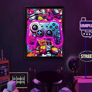 <b>Gamepad</b> LED picture frame neon indoor hanging wall decoration luminous hanging painting USB powered dimmable ambient light 5V - Product Image 5