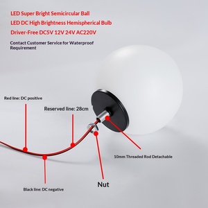 5V DC <span class=keywords><strong>LED</strong></span> Halbkugelförmige Kleine Glühbirne Sprachsteuerung Eingebauter Wiederaufladbarer Akku Für Privathaushalte Schminkspiegel - Product Image 2
