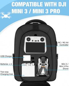 Étui de transport rigide imperméable, grand sac à dos de voyage portable pour drone, compatible avec DJI Mini 3 Pro avec télécommande, échantillon gratuit - Product Image 2