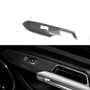 Kits interiores de 4 agujeros de fibra de carbono, cubierta de salpicadero, embellecedores de Panel de puerta para Mustang 2015 + - Product Image 4