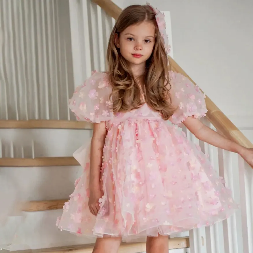 فستان الأميرات للفتيات الصغيرات مخصص بسعر الجملة - حفلات عيد ميلاد الفتيات الصغيرات من الدانتيل