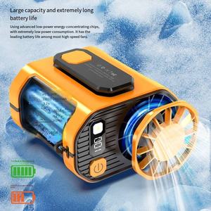 Ventilateur portable rechargeable USB XKC pour le <span class=keywords><strong>camping</strong></span> et les voyages, à clipser sur la ceinture, mini, compact, avec batterie externe intégrée - Product Image 3