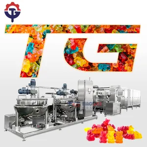 Hoogrenderende 600 Kg/u Multivitaminen Fudge Dobbelstenen Gummy Jelly Snoep Maken Extruderen Vulmachine Ce Lijn Snackproductie