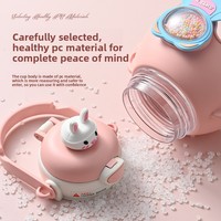 Bouteille d'eau isotherme grande capacité pour enfants, motif dessin animé, avec sangle, anti-fuite, élégante, pour l'extérieur, gourde en plastique de qualité étudiante