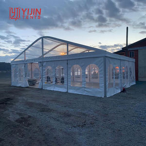 Tente de réception romantique transparente ignifuge pour mariage civil et événements en extérieur, capacité 120-200 personnes, 16x8m (10x30 pi) - Product Image 5