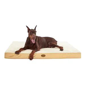 आपूर्तिकर्ता लॉट हेवी ड्यूटी बड़े क्रीम आलीशान आयताकार कुत्ते का बिस्तर बहु आकार पालतू बिस्तर XL XXL 3XL आर्थोपेडिक कुत्ते की खाट चटाई बिक्री के लिए