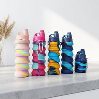 Bouteille d'eau sport en silicone de qualité alimentaire sans BPA, écologique, avec bouchon à vis pour enfants, voyages en plein air