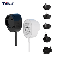 12W 15.6W Interchangeable Plug Power Adapter 12V1A - 24V0.5A Global Wall Charger for Small Electronic Devices