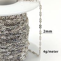 Chaîne en argent sterling 925 en rouleau par mètre, maillons en forme de 8, pour la fabrication de bijoux permanents (bracelets, colliers) - Vente en gros au gramme
