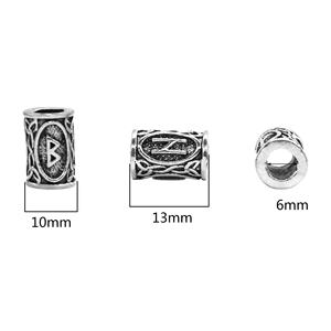 Ruyan Prix de gros Norse Vikings Runes Perles pour Barbes Cheveux Paracord Pendentifs Bracelets DIY - Product Image 2