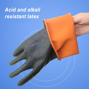 Gants en latex résistants aux acides et aux alcalis, antidérapants, de sécurité, épaisseur 7 oz, sans poudre, sans silicone, <span class=keywords><strong>pour</strong></span> l'industrie <span class=keywords><strong>chimique</strong></span> - Product Image 4