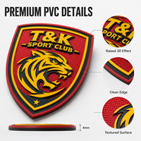 Écusson 3D personnalisé en PVC en relief, logo tigre, badge en caoutchouc texturé rouge et jaune, étiquettes de vêtements pour clubs sportifs et marques d'équipes