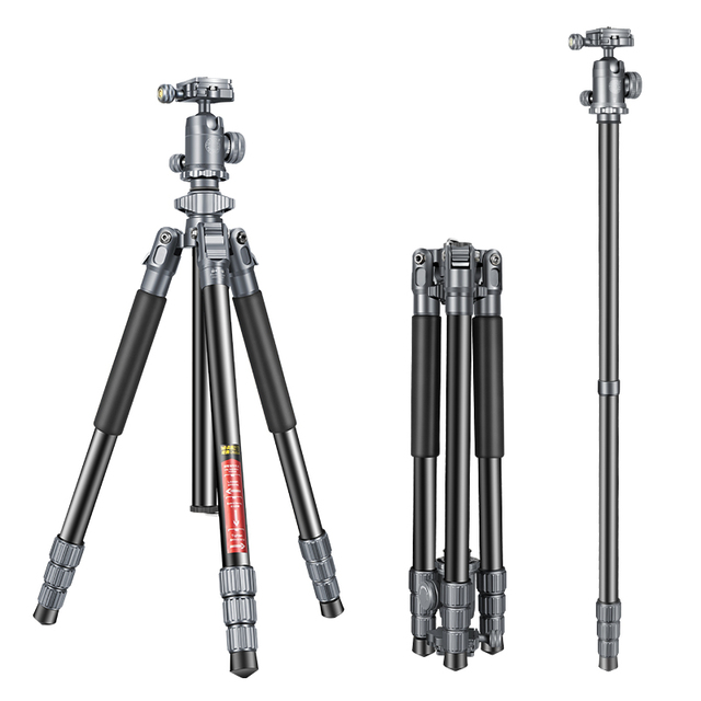 QZSD Q725 Travel Video Camera Tripod with Monopod Holder for Digital Camera and Mobile Phone