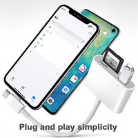 Lector de Tarjetas OTG 3 en 2, Adaptador de Tarjetas de Memoria SD/TF/USB Tipo C Lightning para Computadoras Portátiles y Teléfonos, Lector de Tarjetas Inteligentes Multifunción 17 en 1