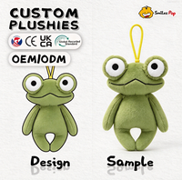 Porte-clés Peluche Grenouille Moche Personnalisée Certifiée Sécurité en Tissu Recyclé Ultra Doux et Moelleux – Cadeaux Promotionnels Très Demandés