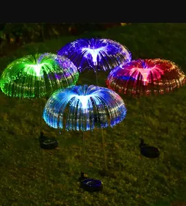 Outdoor String Lights Solar Powered Jellyfish Solar Light Waterproof Fiber Optic Jellyfish Led Lights Ce 60 IP65 7 Solid Color