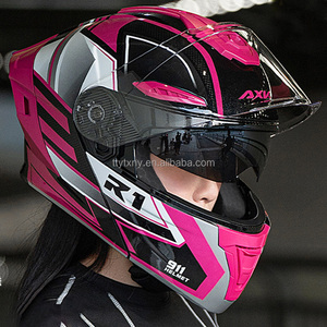 Mũ bảo hiểm đua xe máy chuyên nghiệp ABS mới dành cho nữ, thiết kế thông gió nhẹ, sử dụng được quanh năm, kính chắn gió kép, đạt chuẩn DOT - Product Image 1