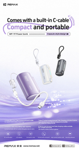 Banco de Energía de 10000mAh con Cable C Integrado, Compacto y Portátil WP-117 - Product Image 4