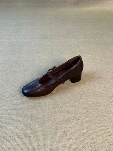 Zapatos Planos de Ballet con Punta Redonda en Cuero Sintético Rojo, con Correa y Hebilla, Cierre Deslizante, Detalle de Correa, Bailarinas - Product Image 4