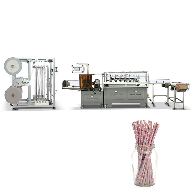 Hongshuo HS-XGJ High Production Auto Paper Drinking Straw Machine With Auto Paper Splicer