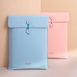 Porte-documents vertical en cuir PU vintage A4 pour bureau avec enveloppe postale à ficelle pour le classement - Product Image 4
